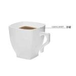 Kaya White Square Plastic Mini Coffee Tea Cups (2 oz., Pack of 12) - Elegant & Convenient Design - Ideal for Celebrations, Gatherings, and Everyday Dining