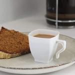 Kaya White Square Plastic Mini Coffee Tea Cups (2 oz., Pack of 12) - Elegant & Convenient Design - Ideal for Celebrations, Gatherings, and Everyday Dining