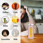 Tronco 22oz Glass Tumbler with Bamboo Lid and Straw, Reusable Iced Coffee Cup for Boba Tea, Smoothies & Cold Drinks, Spill-Proof Glass Cup with Silicone Sleeve, Dishwasher Safe, BPA-Free (Pack of 1)