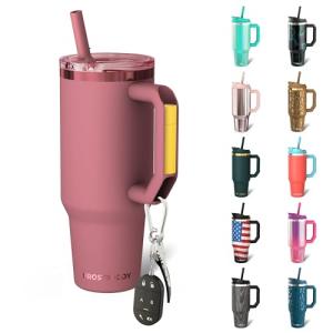 Thicc Buddy - 40 oz Stainless Steel Vacuum Insulated Tumbler with Lid and Straw for Water - Travel Mug Cupholder Friendly - Gifts for Women Men Him Her