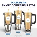 Thicc Buddy - 40 oz Stainless Steel Vacuum Insulated Tumbler with Lid and Straw for Water - Travel Mug Cupholder Friendly - Gifts for Women Men Him Her