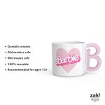 Zak Designs Barbie Ceramic Coffee Mug for Hot Drinks, Collectible Keepsake with Sculpted Handle (15 oz, Barbie)