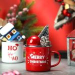 Zhehao 16 Pcs 11 oz Christmas Mugs Holiday Hot Chocolate Mugs Christmas Coworkers Gifts Seasonal Cute Vintage Enamel Tea Cups for Coffee Cocoa Adult Kids Winter Holiday