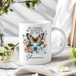 Butterfly Lover Ceramic Mug 11oz 15oz – Custom Name Coffee Cup, Nature Inspired Drinkware, Vibrant Butterfly and Flowers, Perfect for Tea and Coffee Lovers, Home Office Decor