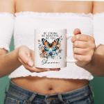 Butterfly Lover Ceramic Mug 11oz 15oz – Custom Name Coffee Cup, Nature Inspired Drinkware, Vibrant Butterfly and Flowers, Perfect for Tea and Coffee Lovers, Home Office Decor