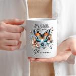 Butterfly Lover Ceramic Mug 11oz 15oz – Custom Name Coffee Cup, Nature Inspired Drinkware, Vibrant Butterfly and Flowers, Perfect for Tea and Coffee Lovers, Home Office Decor