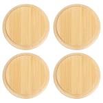 uxcell 4Pcs Bamboo Cup Lid 3.35 Inch, Cup Cover Coffee Mug Cover Tea Glass Drink Cup Lid, Reusable Wooden Round Cup Lid for Keeping Warm