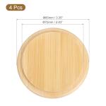 uxcell 4Pcs Bamboo Cup Lid 3.35 Inch, Cup Cover Coffee Mug Cover Tea Glass Drink Cup Lid, Reusable Wooden Round Cup Lid for Keeping Warm