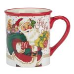 Certified International Santa's Retro Set of 4 Mugs: 5.25" x 3.75" x 4.25" 18 ounces, GREAT for Hot Cocoa by the fireplace, coffee, a latte, or your favorite green tea
