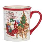 Certified International Santa's Retro Set of 4 Mugs: 5.25" x 3.75" x 4.25" 18 ounces, GREAT for Hot Cocoa by the fireplace, coffee, a latte, or your favorite green tea