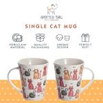 SPOTTED DOG GIFT COMPANY Cat Mug, Single Coffee Mug, Animal Themed Ceramic Tea Cup for Hot Drinks, Microwave Dishwasher Safe, Cute Kitchen Gifts for Cat Lovers - 12.2oz