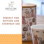 SPOTTED DOG GIFT COMPANY Cat Mug, Single Coffee Mug, Animal Themed Ceramic Tea Cup for Hot Drinks, Microwave Dishwasher Safe, Cute Kitchen Gifts for Cat Lovers - 12.2oz