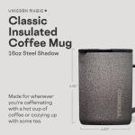 Corkcicle Classic Coffee Mug - Triple Insulated Stainless Steel for Travel - Shatter-Proof Lid - Keeps Drink Hot Over 3 Hours - Holiday Mug Gift - Great for Gifting Warmth - 16 oz - Steel Shadow