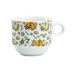 Grace Teaware Stackable Coffee Tea Mug 10-Ounce Set of 4 with Metal Stand (Harvest Pumpkins)