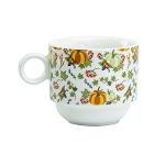Grace Teaware Stackable Coffee Tea Mug 10-Ounce Set of 4 with Metal Stand (Harvest Pumpkins)