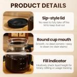16 Oz Glass Coffee Mug Coffee Pot Style, 2025 New Mini Heatproof Large Capacity Clear Cup Mini Coffee Pot Mug, Upgrade Glass Coffee Mug in Coffee Pots Shape for Hot Chocolate (Black)