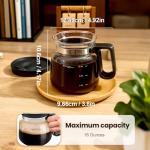 16 Oz Glass Coffee Mug Coffee Pot Style, 2025 New Mini Heatproof Large Capacity Clear Cup Mini Coffee Pot Mug, Upgrade Glass Coffee Mug in Coffee Pots Shape for Hot Chocolate (Black)