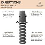 [340 SET]Harvest Pack 16 oz Disposable Coffee Cups, Insulated Ripple Double-Walled Paper Cups with Lids, Black and White Geometric, Bulk Drinking Cups for Tea Hot Chocolate Drinks To go coffee cups