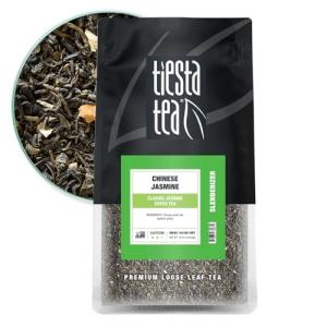 Tiesta Tea - Chinese Jasmine, Loose Leaf, Classic Jasmine Green Tea, Premium Blend, Medium Caffeinated, Make Hot or Iced Brews Up to 200 Cups, 16 Ounce Resealable Bulk Pouch