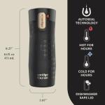 Contigo x Ally Love Stainless Steel Vacuum-Insulated Travel Mug with Autoseal and Easy Clean Lid, Spill-proof, Keeps Drinks cold 24 hrs & hot for 11 hrs, BPA Free, 16oz., West Loop 3.0, Licorice