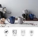 AmorArc 16oz Coffee Mugs Set of 6, Large Ceramic Coffee Mugs for Men Women Dad Mom, Modern Coffee Mugs with handle for Tea/Latte/Cappuccino/Cocoa. Dishwasher&Microwave Safe, Matte Black