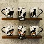 Color Changing Cat Coffee Mug 12OZ - Ceramic Heat Sensitive Cup Hot Cocoa Tea Milk Mugs Hot Drinks and beverages Unique Beautiful Holiday Christmas gift Idea for Cat lovers Furparent women mom grandma