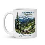 Scenic Mountain Coffee Mug, Customized Forest Design Cup 11oz 15oz, Personalized Nature Inspired Ceramic Mug, National Park White Cup, Custom Name Scenery Mug, Gift For Men Women