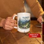 Scenic Mountain Coffee Mug, Customized Forest Design Cup 11oz 15oz, Personalized Nature Inspired Ceramic Mug, National Park White Cup, Custom Name Scenery Mug, Gift For Men Women
