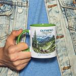 Scenic Mountain Coffee Mug, Customized Forest Design Cup 11oz 15oz, Personalized Nature Inspired Ceramic Mug, National Park White Cup, Custom Name Scenery Mug, Gift For Men Women