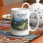 Scenic Mountain Coffee Mug, Customized Forest Design Cup 11oz 15oz, Personalized Nature Inspired Ceramic Mug, National Park White Cup, Custom Name Scenery Mug, Gift For Men Women