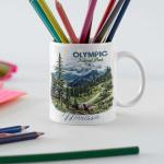 Scenic Mountain Coffee Mug, Customized Forest Design Cup 11oz 15oz, Personalized Nature Inspired Ceramic Mug, National Park White Cup, Custom Name Scenery Mug, Gift For Men Women