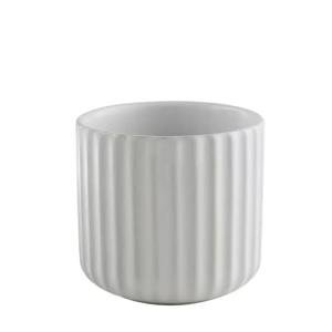 LILITURF Nordic Ceramic Mug, Japanese Tea Cup 6oz Striped Cup No Handle Drinking Cup for Latte Milk Water Beverage Juice Microwave and Dishwasher Safe, Minimalist coffee Cup-Matte White