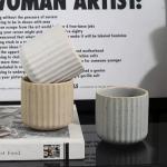 LILITURF Vintage Ceramic Mug, Japanese Tea Cup 6oz Striped Cup No Handle Drinking Cup for Latte Milk Water Beverage Juice Microwave and Dishwasher Safe, Minimalist coffee Cup-Nordic Grey