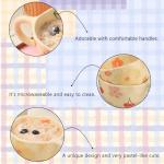 VanEnjoy Ceramic Cup, Cute Coffee Mug, Strawberry Mug, Aesthetic Coffee Mug, Retro Flower Mug, Ceramic Tea, 10oz/300ml for Tea Coffee, Milk and Oatmeal