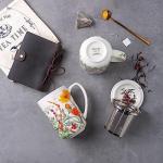 AmorArc Porcelain Tea Mug with Infuser and Lids, 18 Oz Large Cup Strainer with Bag Holder for Loose Leaf Tea, Steeping Coffee Mug for House-warming Wedding Birthday Gift