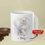 Custom Persian Cat Coffee Mug, Lovely Cat Themed Tea Cups, Personalized Longhair Persian Cat Mugs, Customized Name Cute Pet White Mugs, Animal Lovers Cups Present, Awesome Cup Gift