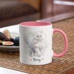 Custom Persian Cat Coffee Mug, Lovely Cat Themed Tea Cups, Personalized Longhair Persian Cat Mugs, Customized Name Cute Pet White Mugs, Animal Lovers Cups Present, Awesome Cup Gift