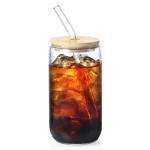 NETANY 1 Pack Glass Cups with Bamboo Lids and Straws 16 oz, Gifts for Women, Drinking glasses set, Iced Coffee, Tea Cup, Cute Aesthetics Tumbler Cup, Mothers Day, Birthday Gifts for Her Mom