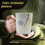 DesirableSip Sip smile shine Marble Coffee Mug - Luxury Mug for Coffee, Tea and Drinks - 18 Oz Coffee Mug Unique Design for Home, Office, or Travel (White)