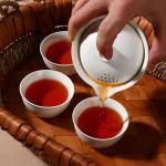 Coolpei Porcelain Chinese Gongfu Tea Sets for Adults Portable Kungfu Teapot and Cup Set Small Ceramic Tea Party Set Travel Teaset with Lid for Home Gifting Outdoor and Office (White)