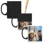 Personalized Coffee Mug – Custom Photo, Text, or Logo Ceramic Magic Mug Tea | Taza Personalizada with Heat Sensitive Color Changing Cup | Customized Gift Idea for Men & Women - Black | 11oz