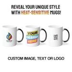 Personalized Coffee Mug – Custom Photo, Text, or Logo Ceramic Magic Mug Tea | Taza Personalizada with Heat Sensitive Color Changing Cup | Customized Gift Idea for Men & Women - Black | 11oz