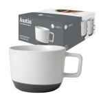 Libbey Austin Basalt Blue Porcelain Coffee Mugs, Modern Colorblocked Large Coffee Mugs Set of 4, Stackable Ceramic Mug Set for Holidays, Daily Use