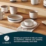 Libbey Austin Basalt Blue Porcelain Coffee Mugs, Modern Colorblocked Large Coffee Mugs Set of 4, Stackable Ceramic Mug Set for Holidays, Daily Use