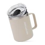 AeroPress Travel Coffee Mug with Handle, Double-Wall Vacuum Insulated Stainless Steel with Splash-Resistant Slider Lid, Compatible for Hot or Cold Drinks, Dishwasher Safe, 12 oz, Cream