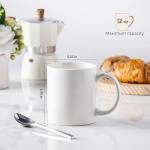 AmorArc 12oz Off White Coffee Mugs, Ceramic Coffee Mugs with Large Handle for Man, Woman, Light Weight Coffee Mugs Set for Latte/Cappuccino/Cocoa/Milk, Dishwasher & Microwave Safe, 12Pcs