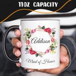Giftbees Personalized Coffee Mug, Custom Picture Text or Logo Ceramic Mug, Customized Gift for Men & Women, Taza Personalizada with Photo and Words, Customizable 11 Oz Tea Cup | White - Black