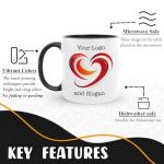 Giftbees Personalized Coffee Mug, Custom Picture Text or Logo Ceramic Mug, Customized Gift for Men & Women, Taza Personalizada with Photo and Words, Customizable 11 Oz Tea Cup | White - Black