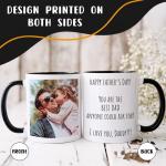 Giftbees Personalized Coffee Mug, Custom Picture Text or Logo Ceramic Mug, Customized Gift for Men & Women, Taza Personalizada with Photo and Words, Customizable 11 Oz Tea Cup | White - Black