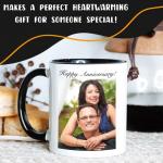 Giftbees Personalized Coffee Mug, Custom Picture Text or Logo Ceramic Mug, Customized Gift for Men & Women, Taza Personalizada with Photo and Words, Customizable 11 Oz Tea Cup | White - Black
